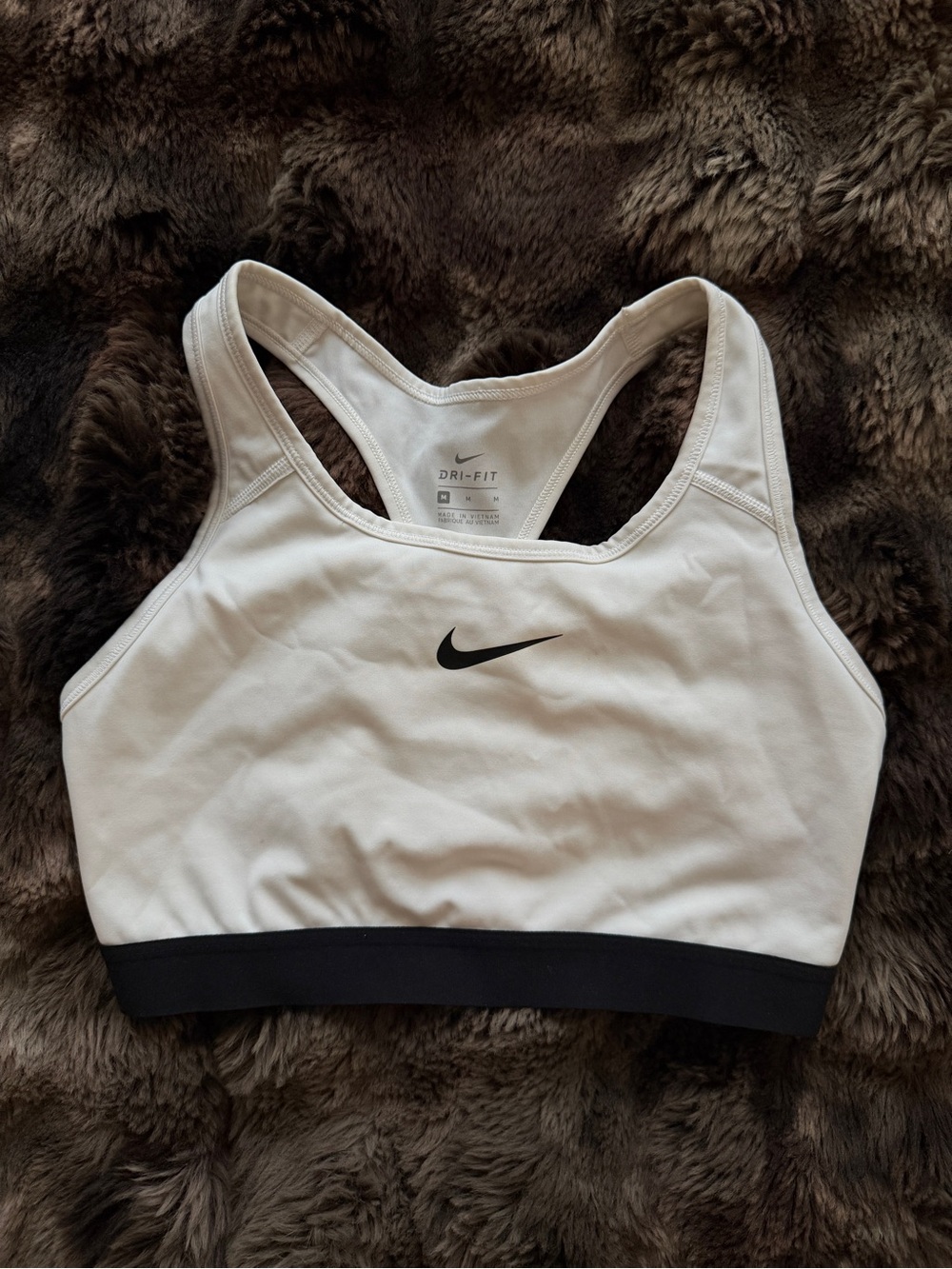 Nike White Racerback Dri-FIT Sports Bra